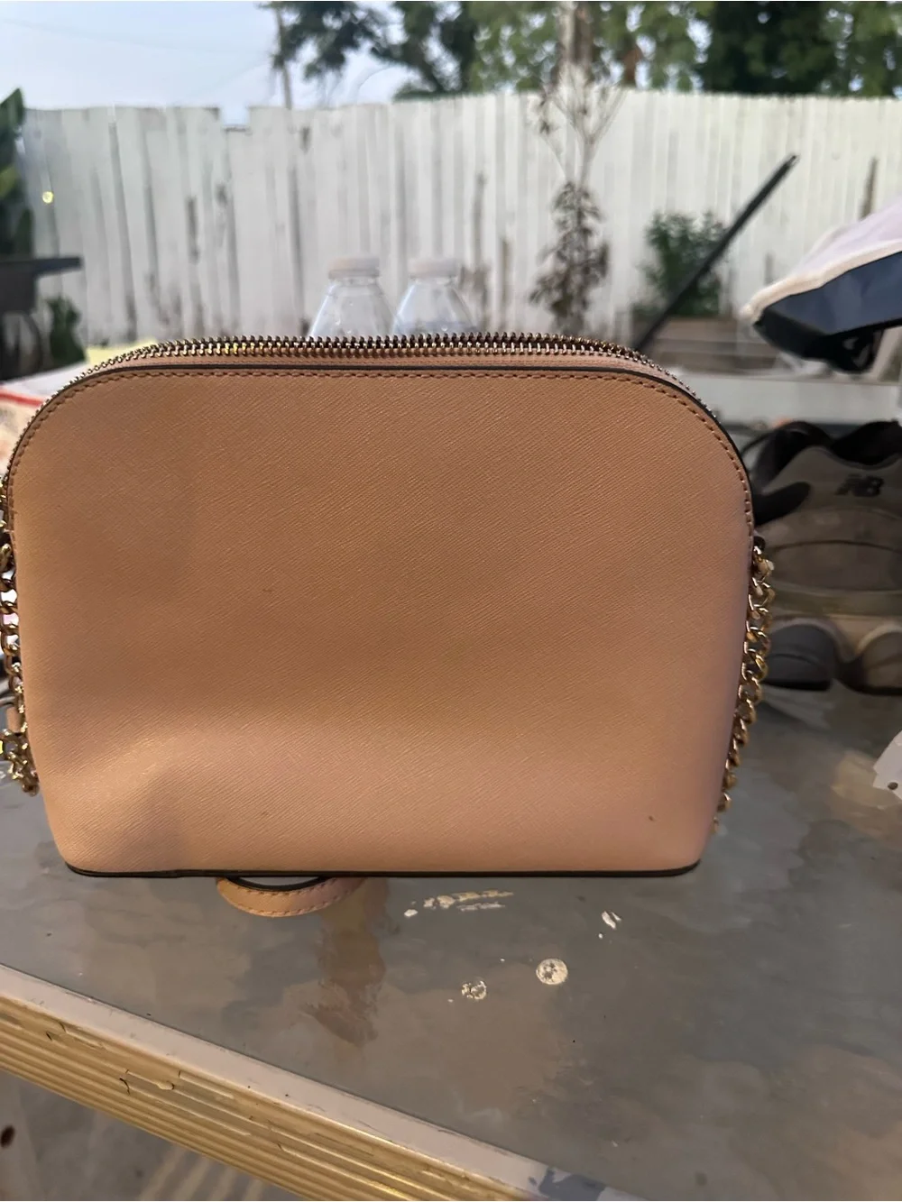 Michael Kors Light Pink Saffiano Crossbody Bag with Gold Hardware